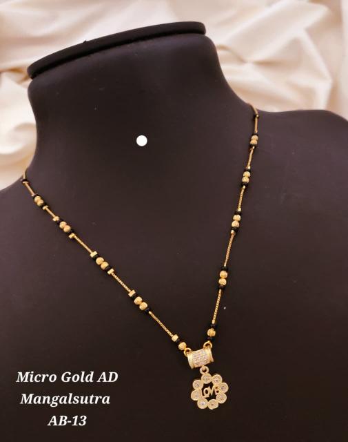 Micro gold ad manglsutra ab 13 Wholesale fashion jewellery in Surat
